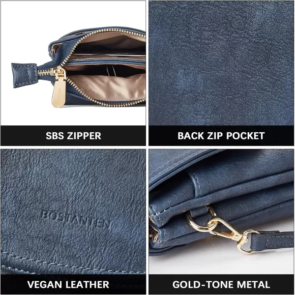 BOSTANTEN Leather Small Crossbody Bags for Women Designer Cell Phone Bag Wallet Purses Adjustable Strap