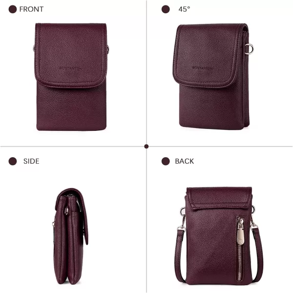 BOSTANTEN Leather Small Crossbody Bags for Women Designer Cell Phone Bag Wallet Purses Adjustable Strap