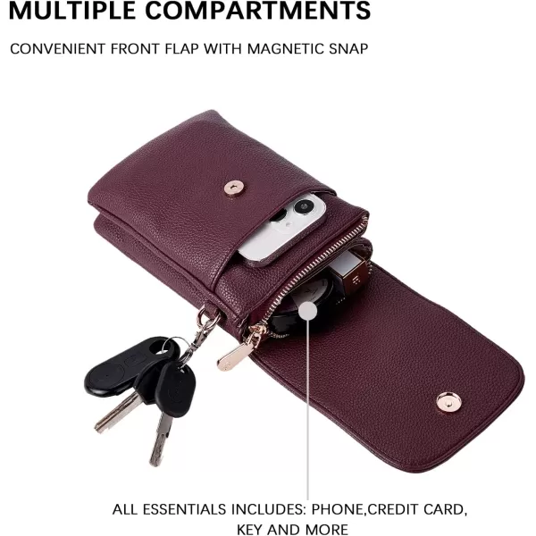 BOSTANTEN Leather Small Crossbody Bags for Women Designer Cell Phone Bag Wallet Purses Adjustable Strap