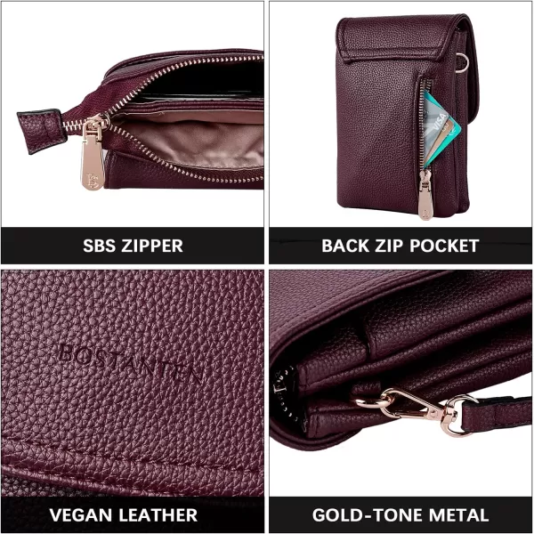 BOSTANTEN Leather Small Crossbody Bags for Women Designer Cell Phone Bag Wallet Purses Adjustable Strap