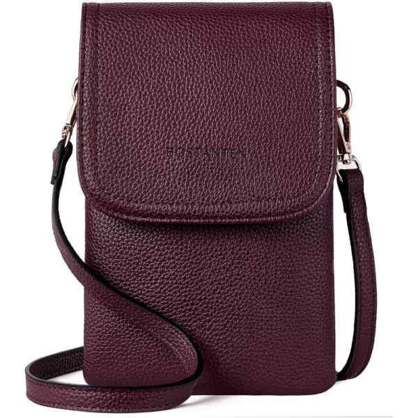 BOSTANTEN Leather Small Crossbody Bags for Women Designer Cell Phone Bag Wallet Purses Adjustable Strap