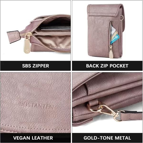 BOSTANTEN Leather Small Crossbody Bags for Women Designer Cell Phone Bag Wallet Purses Adjustable Strap