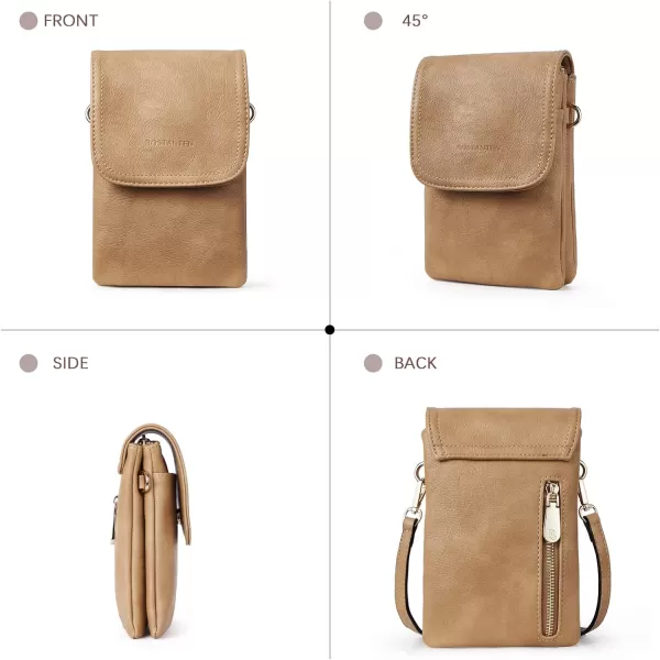 BOSTANTEN Leather Small Crossbody Bags for Women Designer Cell Phone Bag Wallet Purses Adjustable Strap