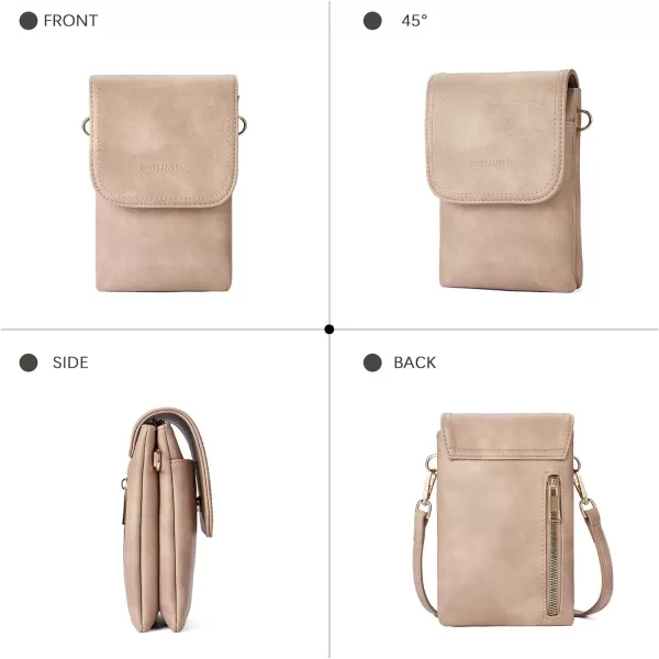 BOSTANTEN Leather Small Crossbody Bags for Women Designer Cell Phone Bag Wallet Purses Adjustable Strap