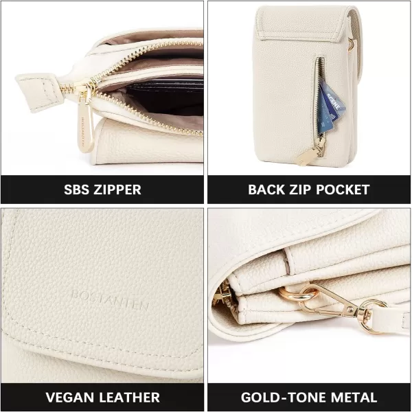 BOSTANTEN Leather Small Crossbody Bags for Women Designer Cell Phone Bag Wallet Purses Adjustable Strap