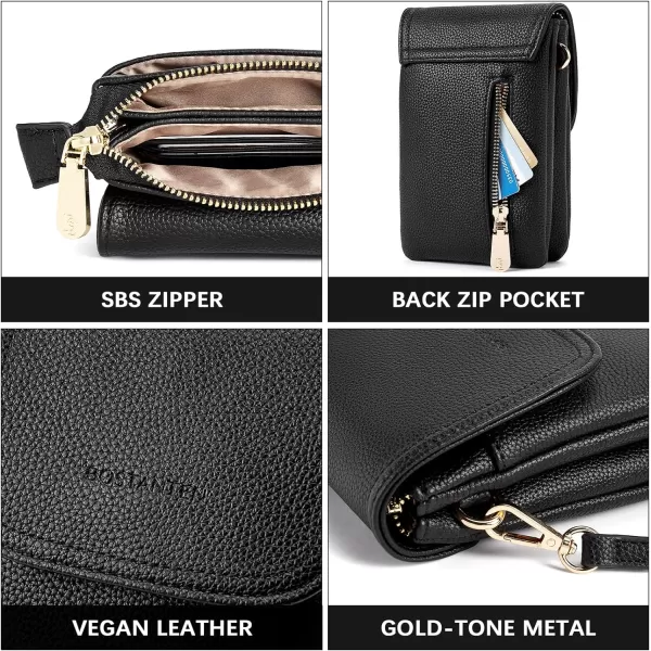 BOSTANTEN Leather Small Crossbody Bags for Women Designer Cell Phone Bag Wallet Purses Adjustable Strap