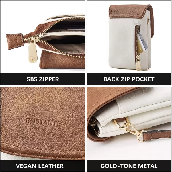 BOSTANTEN Leather Small Crossbody Bags for Women Designer Cell Phone Bag Wallet Purses Adjustable Strap