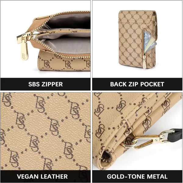 BOSTANTEN Leather Small Crossbody Bags for Women Designer Cell Phone Bag Wallet Purses Adjustable Strap