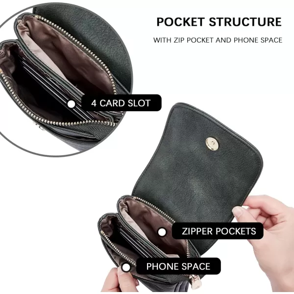 BOSTANTEN Leather Small Crossbody Bags for Women Designer Cell Phone Bag Wallet Purses Adjustable Strap