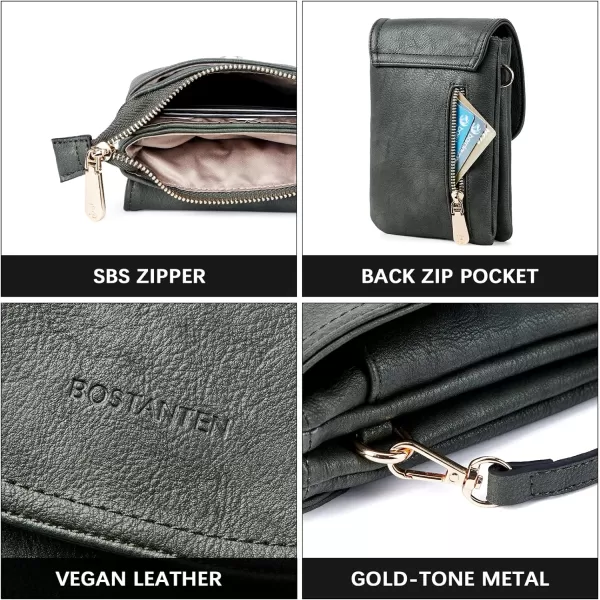 BOSTANTEN Leather Small Crossbody Bags for Women Designer Cell Phone Bag Wallet Purses Adjustable Strap