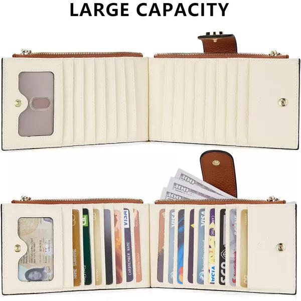 BOSTANTEN Leather Wallets for Women RFID Blocking Slim Bofild Purse Card Holder with Zipper Pocket