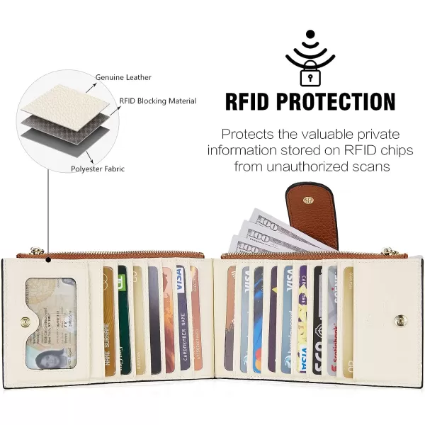 BOSTANTEN Leather Wallets for Women RFID Blocking Slim Bofild Purse Card Holder with Zipper Pocket