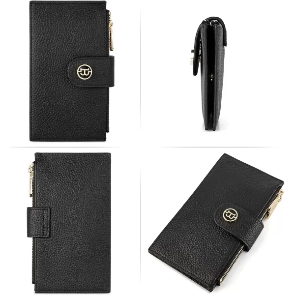BOSTANTEN Leather Wallets for Women RFID Blocking Slim Bofild Purse Card Holder with Zipper Pocket