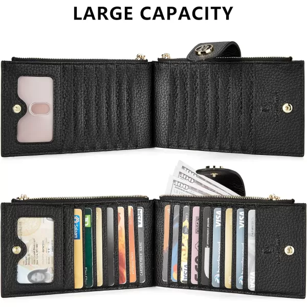 BOSTANTEN Leather Wallets for Women RFID Blocking Slim Bofild Purse Card Holder with Zipper Pocket