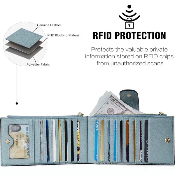 BOSTANTEN Leather Wallets for Women RFID Blocking Slim Bofild Purse Card Holder with Zipper Pocket