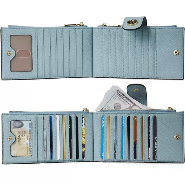 BOSTANTEN Leather Wallets for Women RFID Blocking Slim Bofild Purse Card Holder with Zipper Pocket