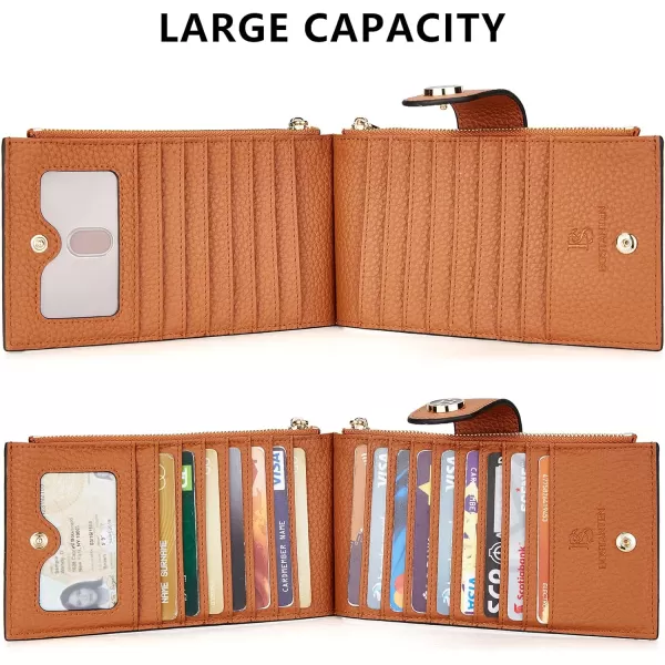 BOSTANTEN Leather Wallets for Women RFID Blocking Slim Bofild Purse Card Holder with Zipper Pocket