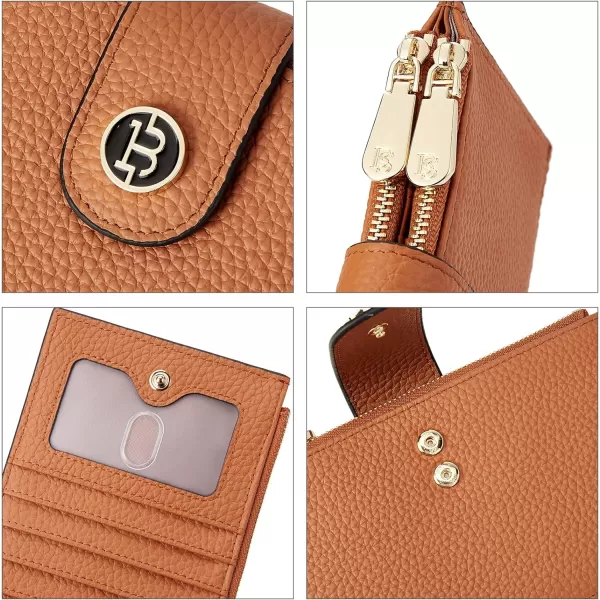 BOSTANTEN Leather Wallets for Women RFID Blocking Slim Bofild Purse Card Holder with Zipper Pocket
