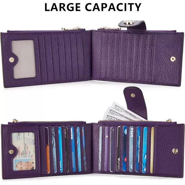 BOSTANTEN Leather Wallets for Women RFID Blocking Slim Bofild Purse Card Holder with Zipper Pocket