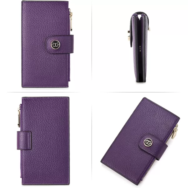 BOSTANTEN Leather Wallets for Women RFID Blocking Slim Bofild Purse Card Holder with Zipper Pocket