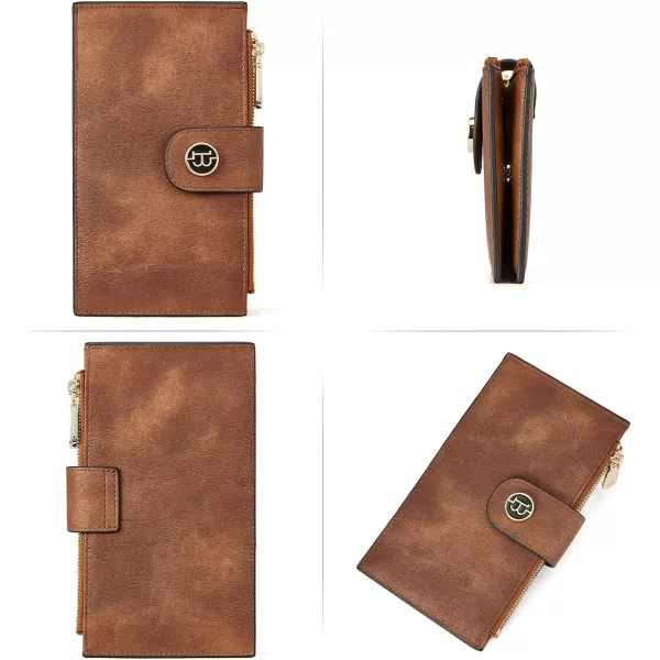 BOSTANTEN Leather Wallets for Women RFID Blocking Slim Bofild Purse Card Holder with Zipper Pocket