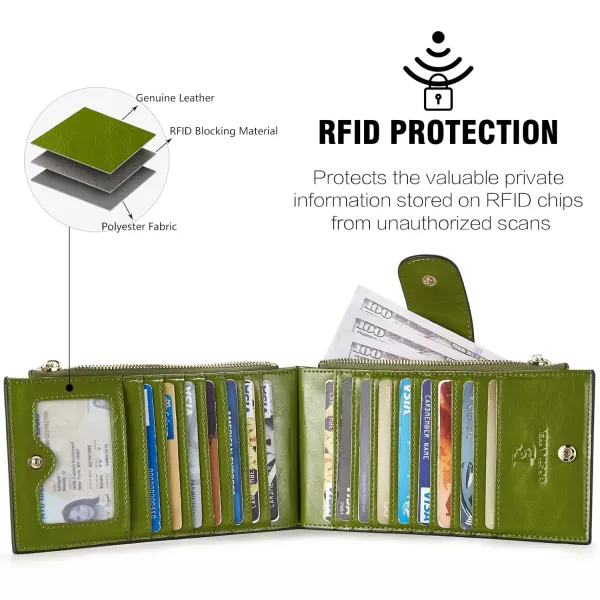 BOSTANTEN Leather Wallets for Women RFID Blocking Slim Bofild Purse Card Holder with Zipper Pocket