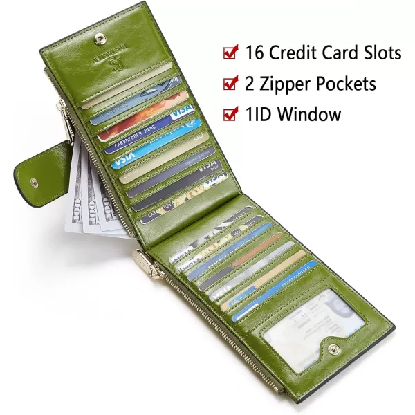 BOSTANTEN Leather Wallets for Women RFID Blocking Slim Bofild Purse Card Holder with Zipper Pocket