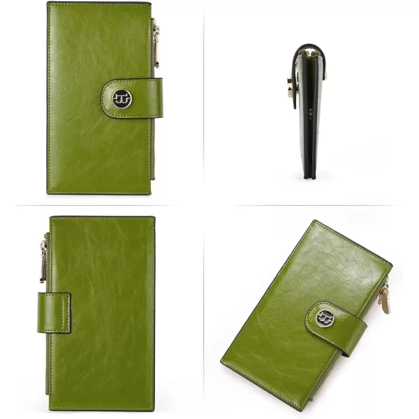 BOSTANTEN Leather Wallets for Women RFID Blocking Slim Bofild Purse Card Holder with Zipper Pocket