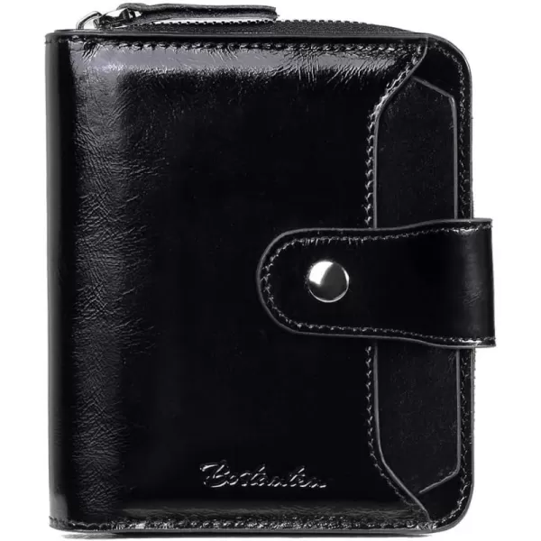 BOSTANTEN Leather Wallets for Women RFID Blocking Zipper Pocket Small Bifold Wallet Card Case