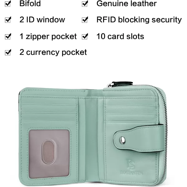BOSTANTEN Leather Wallets for Women RFID Blocking Zipper Pocket Small Bifold Wallet Card Case