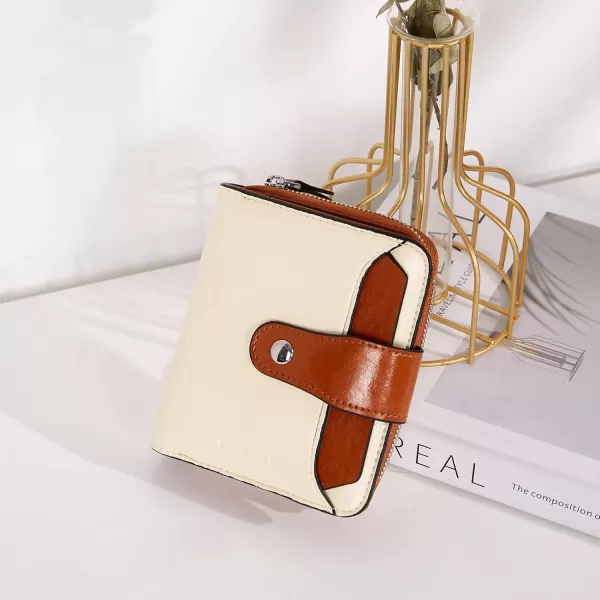 BOSTANTEN Leather Wallets for Women RFID Blocking Zipper Pocket Small Bifold Wallet Card Case