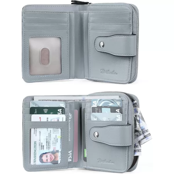 BOSTANTEN Leather Wallets for Women RFID Blocking Zipper Pocket Small Bifold Wallet Card Case