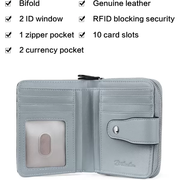 BOSTANTEN Leather Wallets for Women RFID Blocking Zipper Pocket Small Bifold Wallet Card Case