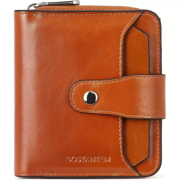 BOSTANTEN Leather Wallets for Women RFID Blocking Zipper Pocket Small Bifold Wallet Card Case