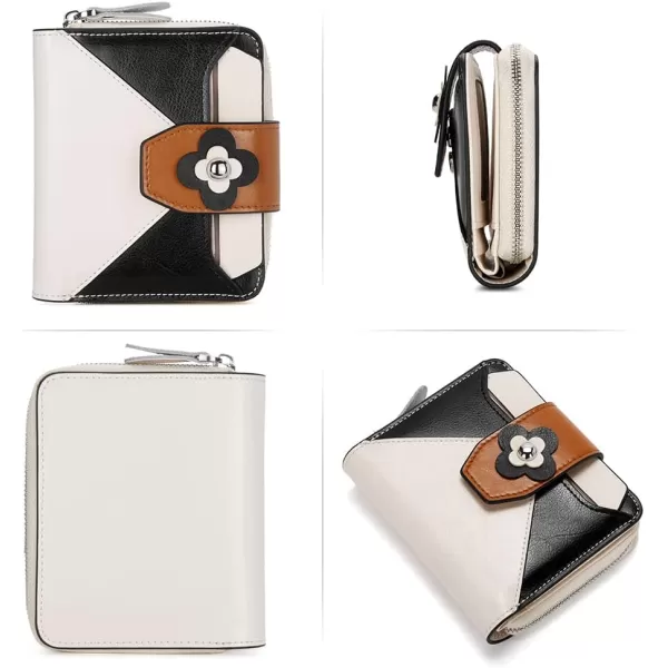 BOSTANTEN Leather Wallets for Women RFID Blocking Zipper Pocket Small Bifold Wallet Card Case