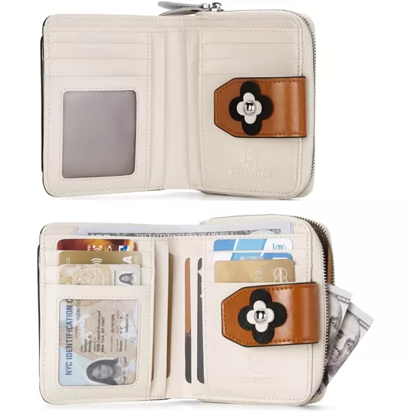 BOSTANTEN Leather Wallets for Women RFID Blocking Zipper Pocket Small Bifold Wallet Card Case