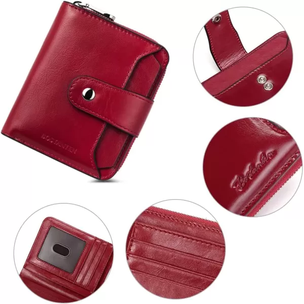 BOSTANTEN Leather Wallets for Women RFID Blocking Zipper Pocket Small Bifold Wallet Card Case