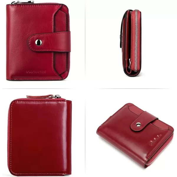 BOSTANTEN Leather Wallets for Women RFID Blocking Zipper Pocket Small Bifold Wallet Card Case