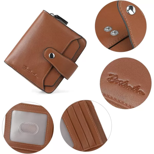 BOSTANTEN Leather Wallets for Women RFID Blocking Zipper Pocket Small Bifold Wallet Card Case