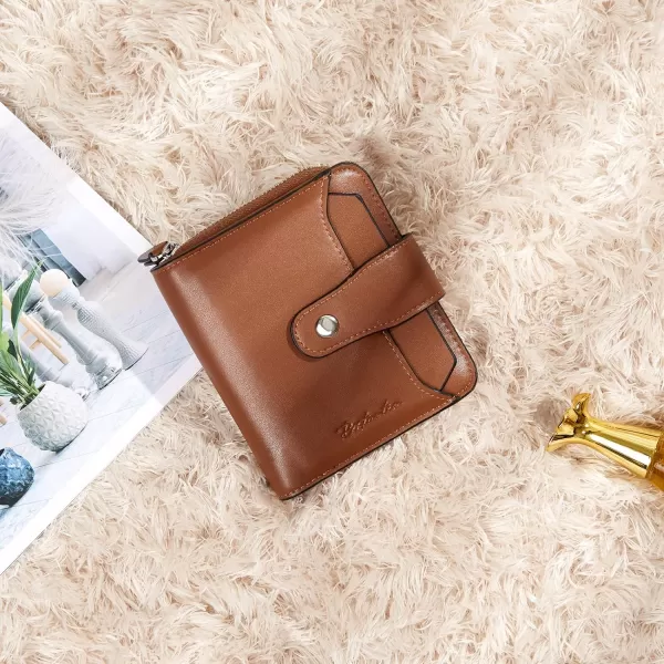 BOSTANTEN Leather Wallets for Women RFID Blocking Zipper Pocket Small Bifold Wallet Card Case