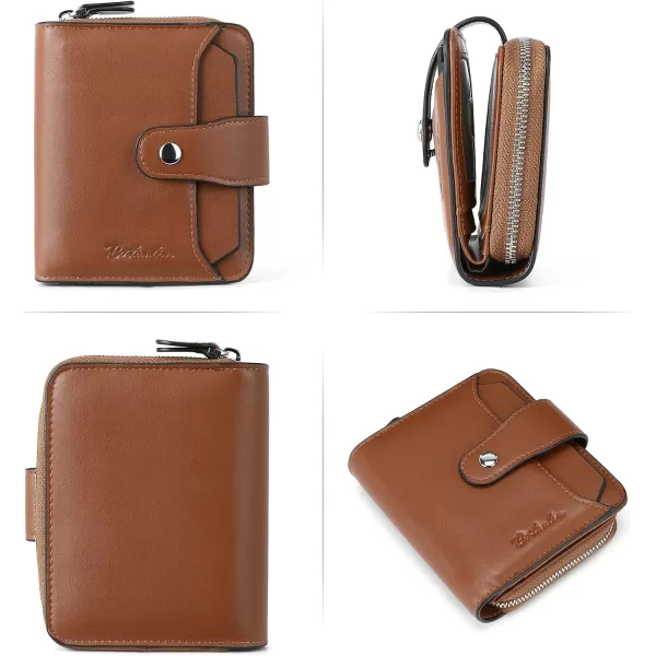 BOSTANTEN Leather Wallets for Women RFID Blocking Zipper Pocket Small Bifold Wallet Card Case