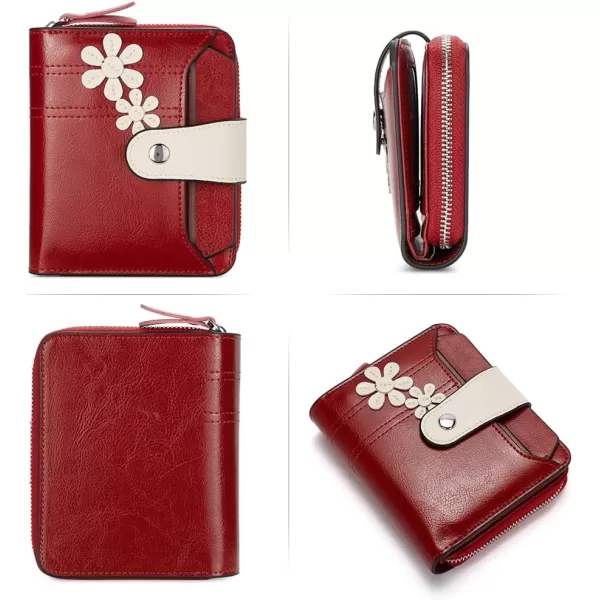 BOSTANTEN Leather Wallets for Women RFID Blocking Zipper Pocket Small Bifold Wallet Card Case