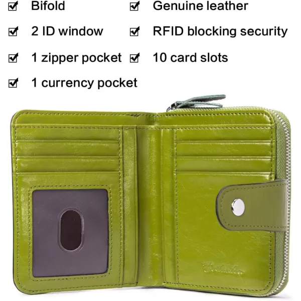 BOSTANTEN Leather Wallets for Women RFID Blocking Zipper Pocket Small Bifold Wallet Card Case