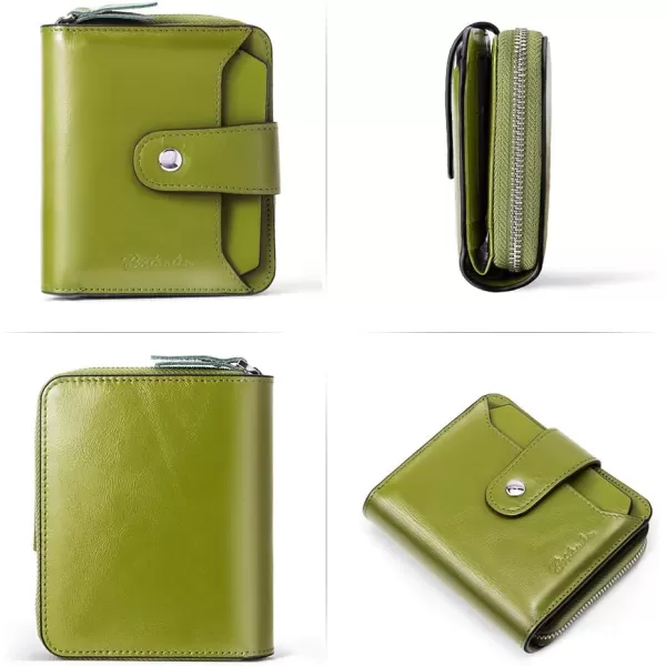 BOSTANTEN Leather Wallets for Women RFID Blocking Zipper Pocket Small Bifold Wallet Card Case