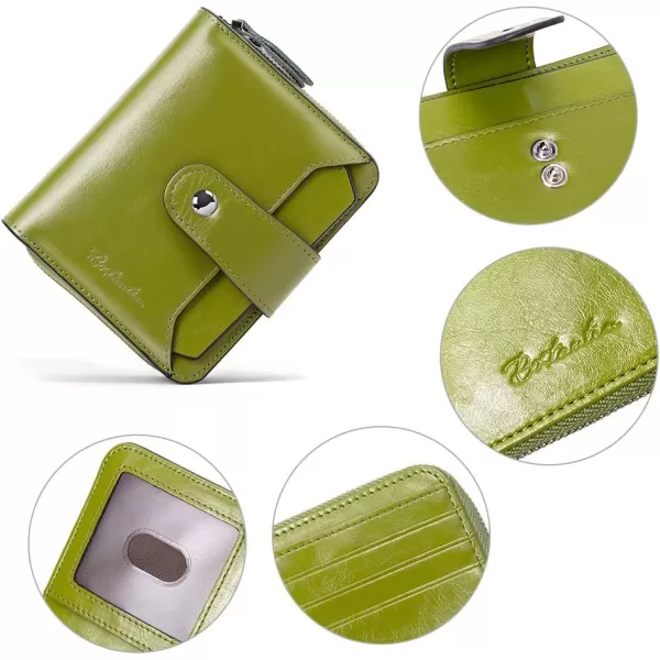 BOSTANTEN Leather Wallets for Women RFID Blocking Zipper Pocket Small Bifold Wallet Card Case