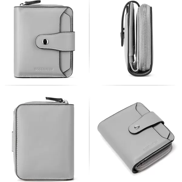 BOSTANTEN Leather Wallets for Women RFID Blocking Zipper Pocket Small Bifold Wallet Card Case