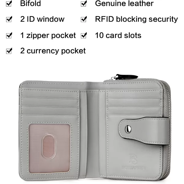 BOSTANTEN Leather Wallets for Women RFID Blocking Zipper Pocket Small Bifold Wallet Card Case