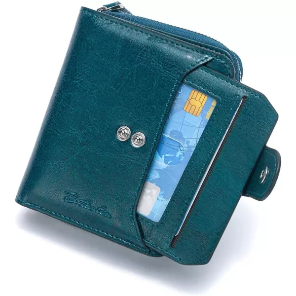 BOSTANTEN Leather Wallets for Women RFID Blocking Zipper Pocket Small Bifold Wallet Card Case