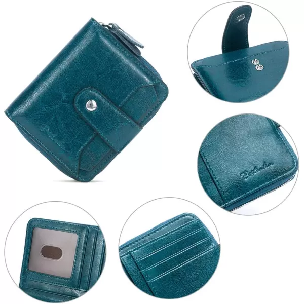 BOSTANTEN Leather Wallets for Women RFID Blocking Zipper Pocket Small Bifold Wallet Card Case