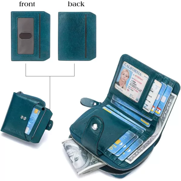 BOSTANTEN Leather Wallets for Women RFID Blocking Zipper Pocket Small Bifold Wallet Card Case